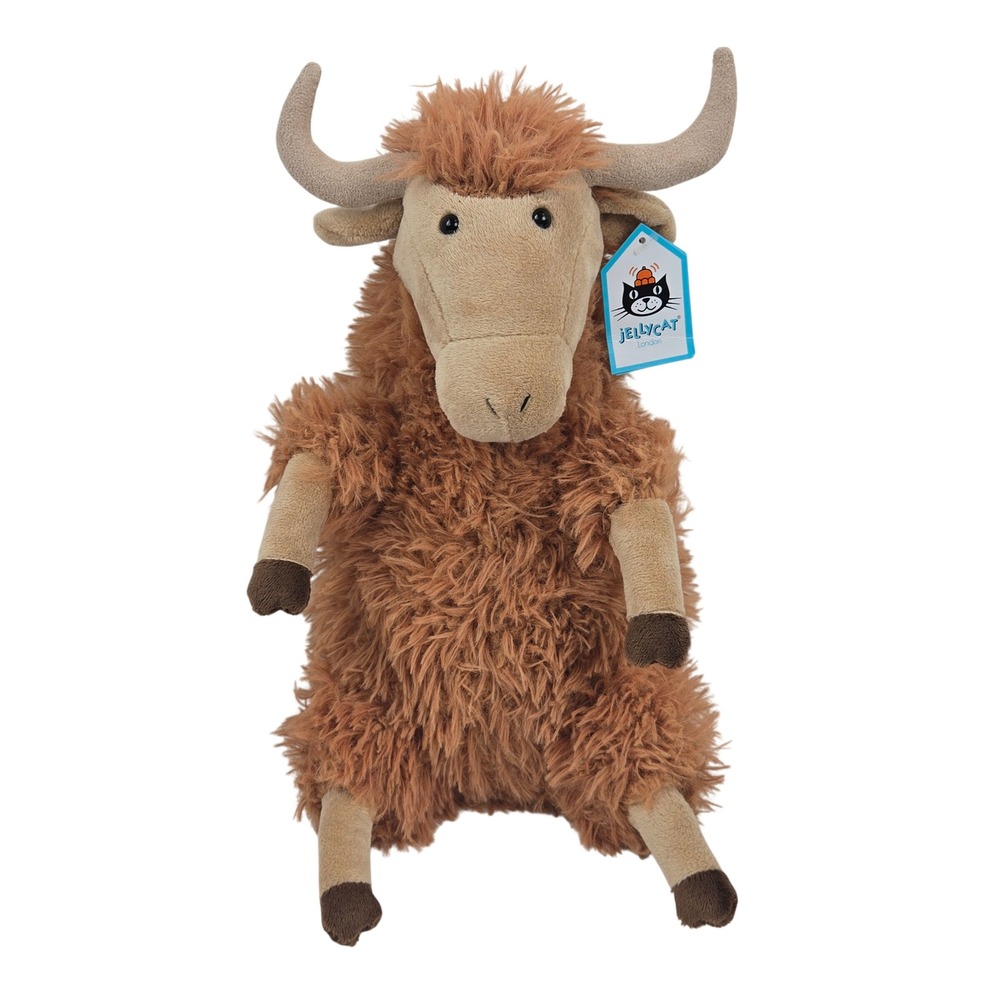 Jellycat Herbie Highland Cow Plush Shaggy Ginger Brown HER3HC NWT HTF Retired